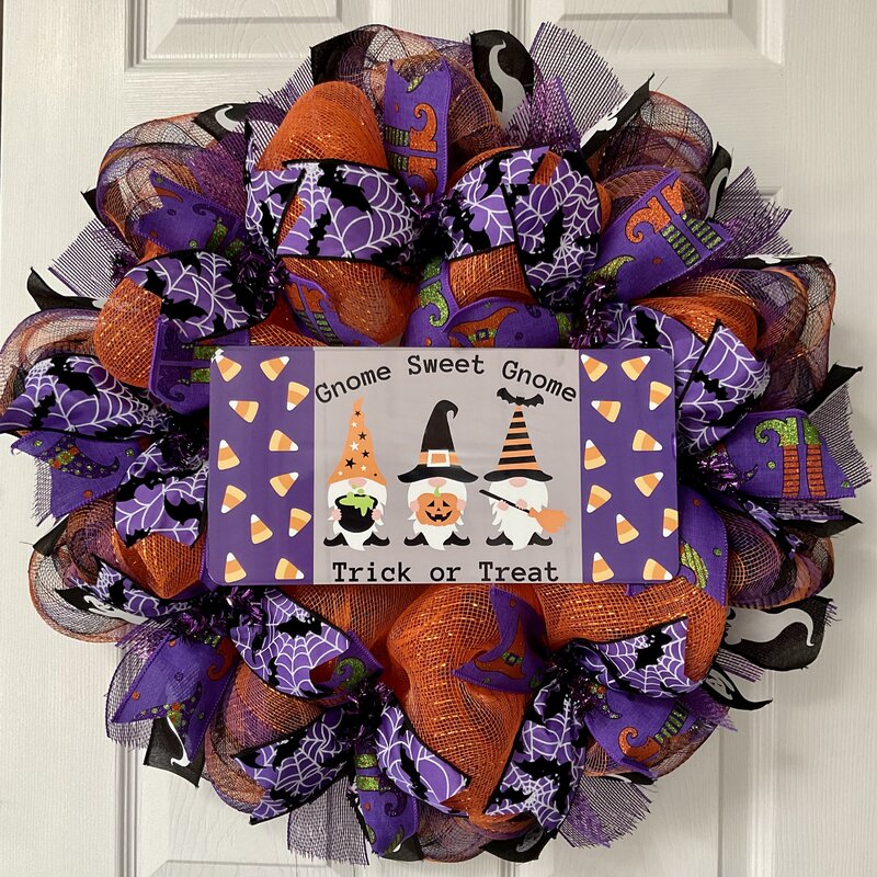 Hanging hotsell Gnome Wreath For Halloween Party Decor